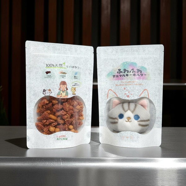 チャック付きスタンドバッグ - 半透明和紙(ピーナッツ型透明窓)